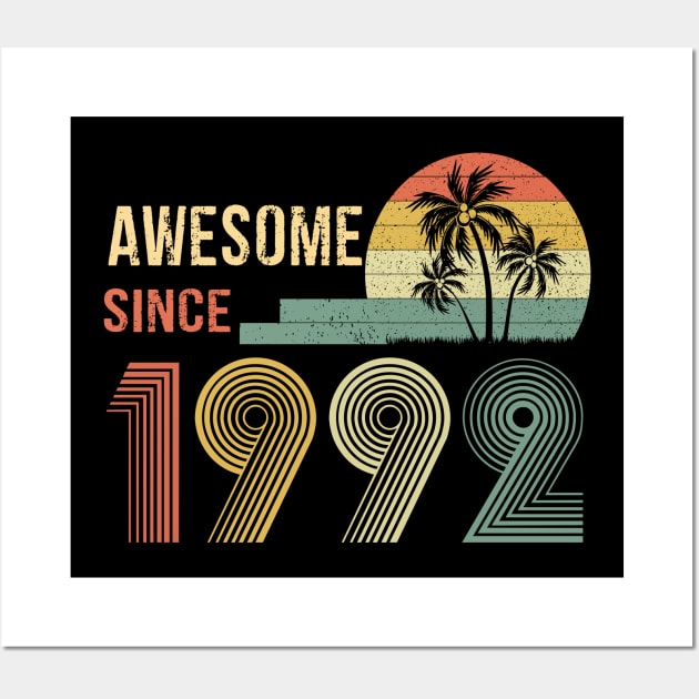 30 Years Old Awesome Since 1992 Gifts 30th Birthday Gift Wall Art by peskybeater